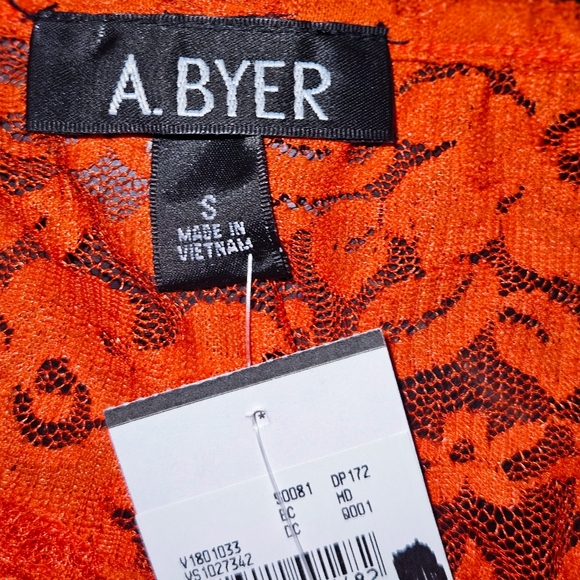 Orange through Blouse with a Built-in Tank Top - Picture 3 of 5